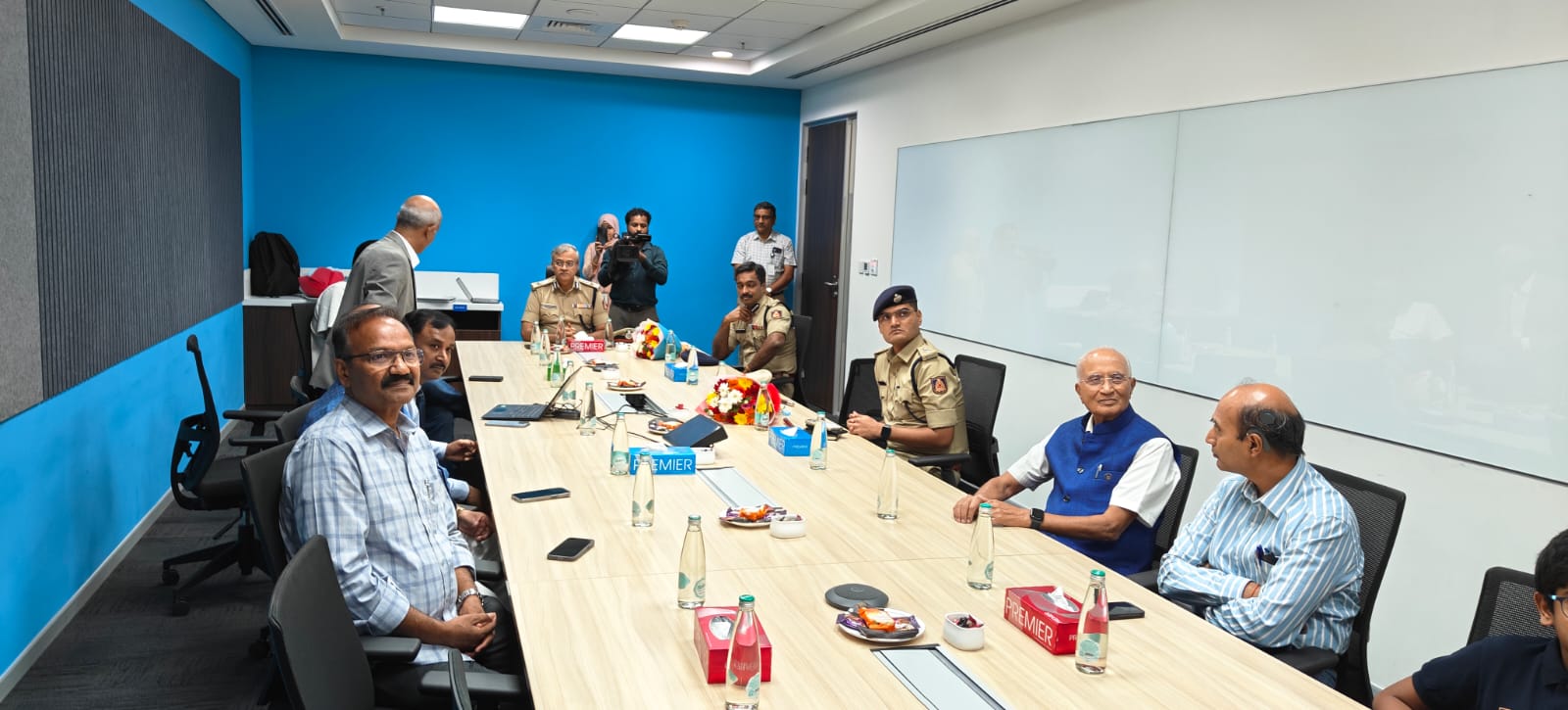 Senior police officials at the Jana Spandana programme at Qualcomm India